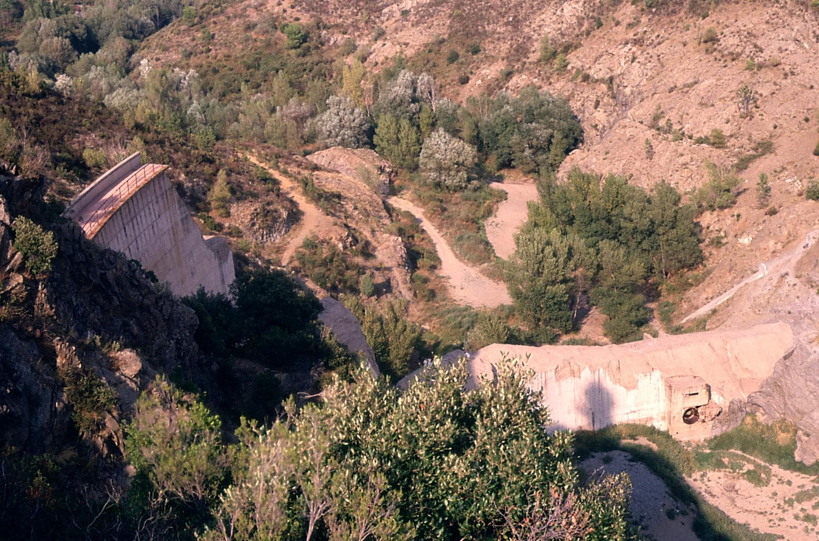 The shattered remains of the Malpasset Dam in southern France, photographed in 1988.